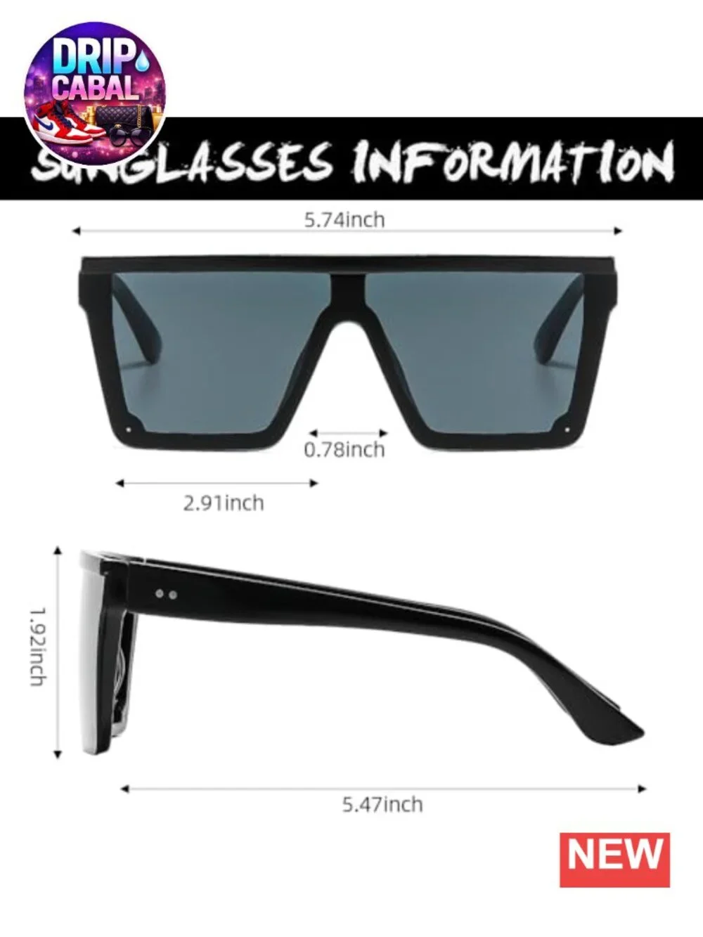 3 Pc Oversized Square Flat Top Sunglasses Non-Polarized UV Protection